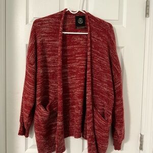 Urban Outfitters Red and Cream Cardigan Sweater